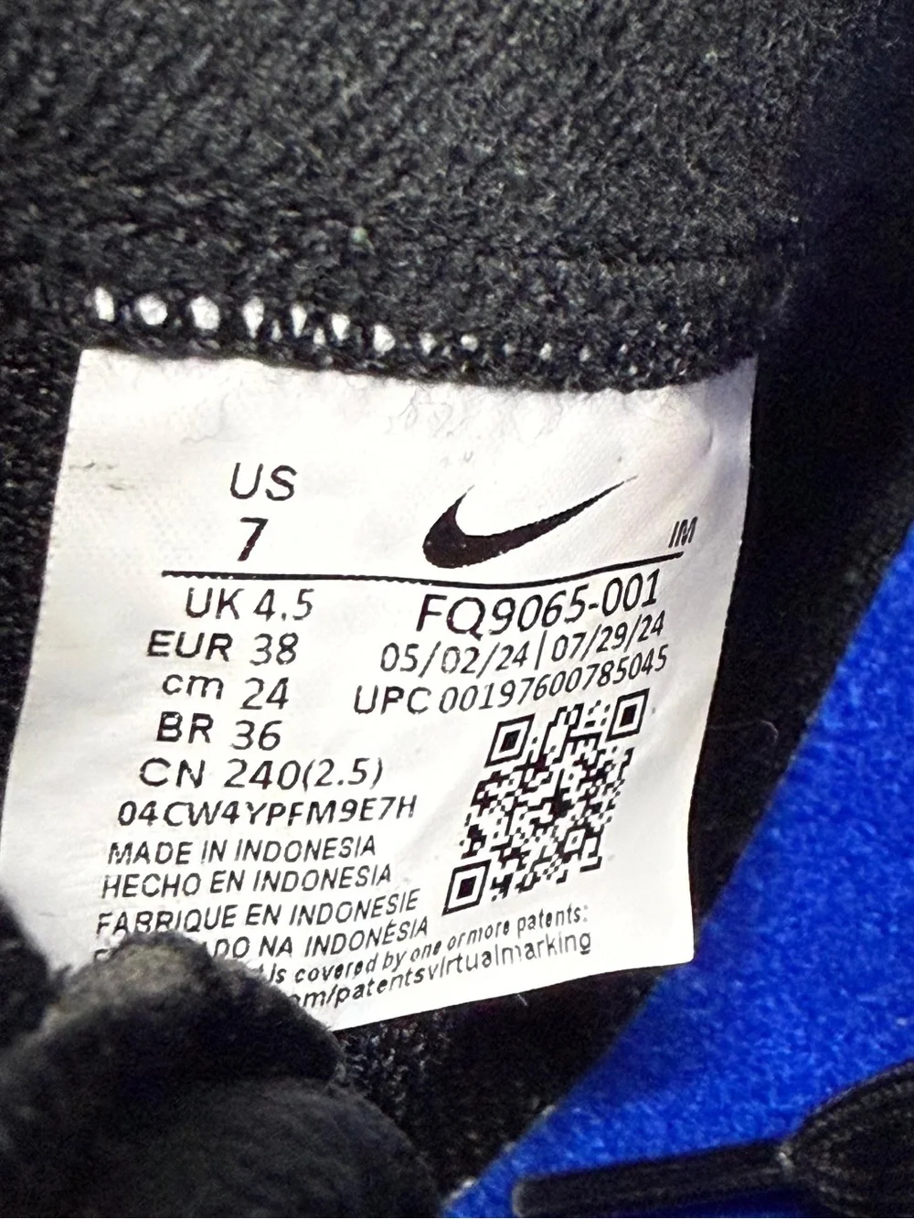 Nike Blazer Roam Mid Winterized Women’s 7 Black Racer Blue FQ9065-001